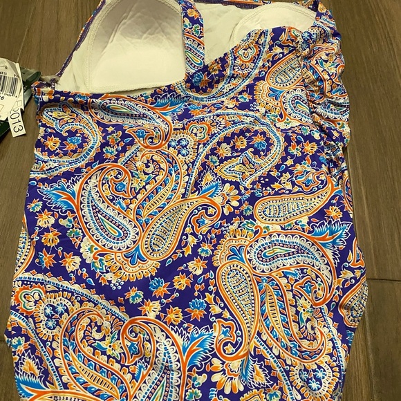 NWT! Ralph Lauren Paisley Women’s Swimwear in Blue and Orange - Picture 3 of 6